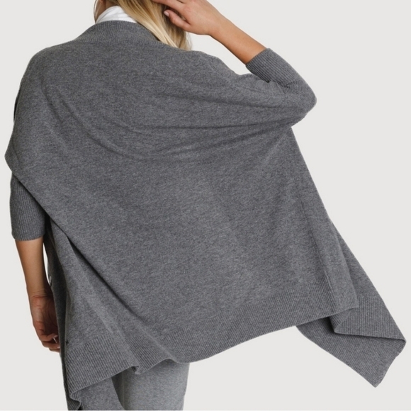 Kit and Ace Cashmere Merino Wool Gray Comforter Wrap Cardigan Sweater - Picture 2 of 7